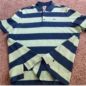 Lacoste Heather Striped Blue Collar Men’s Polo Lacoste Size 7